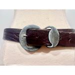 American Vintage Vintage Soft Leather Silver Buckle Belt Dark Brown waist 28-34 Photo 3