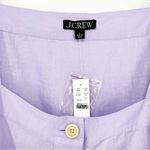 J.Crew NWT  Square Neck Button Down‎ Linen Top L Purple Photo 4