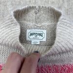 American Eagle Ombre Mock Neck Long Sleeve Knit Sweater Size Small Red Tan Photo 2