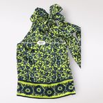 Diane Von Furstenberg Diane von‎ Furstenberg VTG Silk Halter Top Yellow Black Floral Tie Neck Size 2 Photo 4