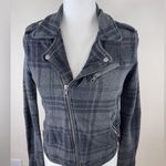 American Eagle Outfitters Plaid Cropped Moto Lined Jacket Size Small Photo 9