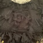 Endless Rose Gridded Mesh Feathered Puff Sleeve Mini Dress Black Sz XS Photo 14