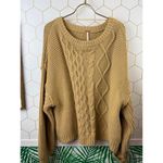 Free People  Camel Dream Cable Knit Sweater - Size - Medium Photo 5