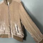 Madewell  Velvet Bomber Jacket Silk Velour Lightweight Champagne Women’s Medium Photo 12