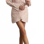 Le Superbe Montmartre Wrap Mini Dress Sandy stripe sz 8 White Photo 0
