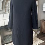 Vince  Black 100% Silk Boatneck Shift Exposed Back Zipper LBD Dress 4 = Small Photo 0