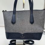 Kate Spade Glitter Sparkle Navy Blue Tote Shoulder Bag Crossbody Strap Photo 1