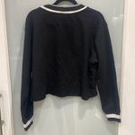 Twenty Women's Black Crop Cut Off Long Sleeve Crew Neck Sweater Sz L Size L Photo 4