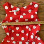Dress Barn Skater Dress SZ 10 Orange Ivory Polka Dots Minnie Rockabilly Pinup Photo 4