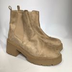 Madden Girl  tan lug sole pull on boots faux suede women's size 10 trendy casual Photo 3