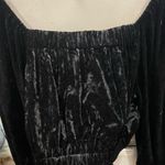 ZARA Velvet Cropped Off-The-Shoulder Party Top Black size Small Photo 6