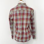 Red Plaid Flannel Long Sleeve Button Down Birch Black Small Photo 3