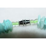 Unique Vintage Vintage Stacked Puka Shell Aqua Blue  Screw Latch 6 Inch Bracelet Photo 3