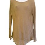 Michael Kors MICHAEL  Tan Semi Sheer Knit Oversized Long Sleeve Sweater Top Small Photo 0