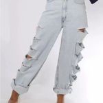 Highway Jeans Factory Distressed Ripped Light Blue Wide Leg Denim Size 3 NWT Photo 1