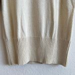 American Vintage 90s Crochet Beige Short Sleeve Sweater Blouse Top Womens Small Photo 4