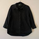 ANINE BING Mika Shirt Black 100% Cotton Button Down Minimalist Women size Medium Photo 1