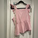 VERO MODA  Size L Soft Pink Cotton Gauze Open Back Ruffle Sleeve Tank Top Photo 6