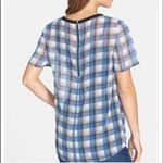 Caslon  Sheer Woven Plaid Top Photo 1