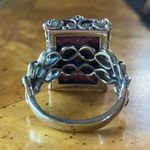 Norwegian Thulite Sterling Silver Cocktail Ring Size 8 Red Photo 4