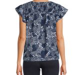 Joie flutter sleeve tie front blue floral short sleeve shirt S Photo 1