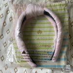 Lele Sadoughi Solid & Stripe x  Knotted Pink Gingham Headband Linen Cotton Blend Photo 1