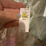 Gap New  High Rise Vegan Leather Cheeky Straight Pants Silver Metallic Women 2 26 Photo 3