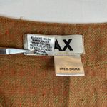 Flax Linen Sleeveless V Neck Top Women's Medium Herringbone Earth Tone Casual Photo 3