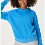 Outdoor Voices WOMENS SHRUNKEN HOODIE SWEATSHIRT BLUE LARGE COTTON Photo 0