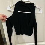 Tobi Long Sleeve Black Crop Top Photo 2