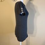 Patty Boutik Gray Tee w V Neck and Decorative Buttons Size Small Photo 4