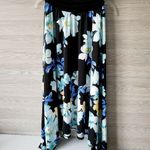 Apt. 9  Womens Black Blue Floral Polyester Elastic Waist A Line Skirt Size Small Photo 5