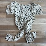 Reformation Lores Wrap Top Black White Ink Blot Polkadot Size S Photo 2