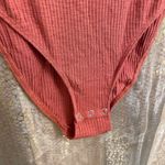 Aerie  Women’s Medium Long Sleeve Button Down Burnt Orange Red Bodysuit Stretch Photo 4
