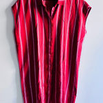 Blu Dahlia Button Front Dress Red orange white Striped in size L Size L Photo 0