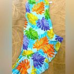 Pacific Legend Tropical Flowers Blue Cotton Hawaiian Ruffle Long Muumuu Dress S Photo 0