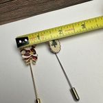 Enamel Santa Claus & Embroidered Christmas Tree Lapel Stick Pin Lot Of 2 Photo 3