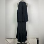 Kobi Halperin Black 100% Silk Open Shoulder Cape Halter Dress‎ Size 6 Photo 2
