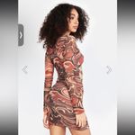 Dolls Kill Reeling Colors Sheer‎ Cut Out Dress size large black bead  marbled Photo 6