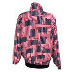 Vintage Lavon American Flag Silk Windbreaker Jacket size Medium Red Photo 1