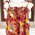 Rachel Zoe Floral Cropped Top Smocked Tie Shoulder Straps Size M New with Tag Photo 0