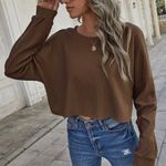 SheIn NWT knit brown drop shoulder sweater Photo 0