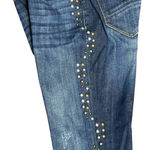 Driftwood  JACKIE Mid Rise Womens 28 Blue Western Studded Stretch Jeans Raw Hem Photo 6