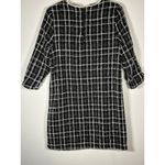 GILLI Plaid Tweed Shift Dress Classic Quiet Luxury Black and White Size Small Photo 3
