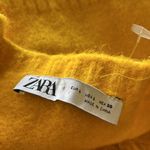 ZARA NWOT  MARINO WOOL BLEND KNIT V NECK TOP YELLOW LARGE BLOGGERS FAV Photo 8