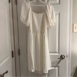 White Puff Sleeve Dress Size L Photo 1