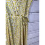 Mango FLORAL YELLOW Short Sleeve Dress, Front Tie, Size 6 Photo 5