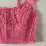 Victoria's Secret  Pink Lace Corset Bralette sz Small Whimsygoth Coquette Lingerie Photo 1