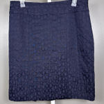 Dana Buchman  Pencil Skirt Women's Size 16 Navy Blue Textured Vent Side Zip Lined Photo 0