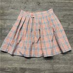 Plaid Pink Pleated Skirt Orange Size undefined Photo 2